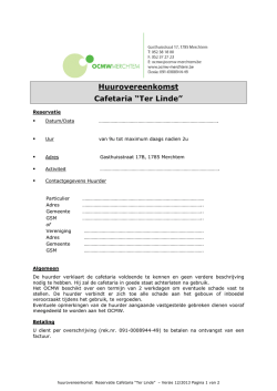 Huurovereenkomst Cafetaria &ldquo;Ter Linde&rdquo; - ocmw