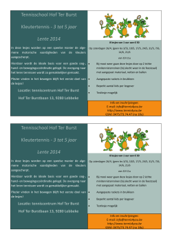 Brochure kleutertennis - Tennisschool Hof Ter Burst