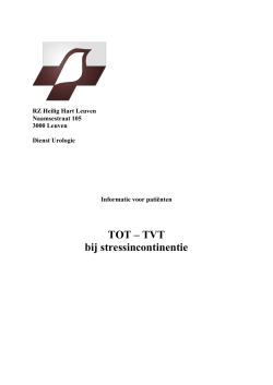 brochure TOT-TVT - Dr. Breugelmans Urologie