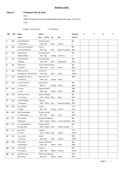 Starting Order Class 6 Transport Van de Poel