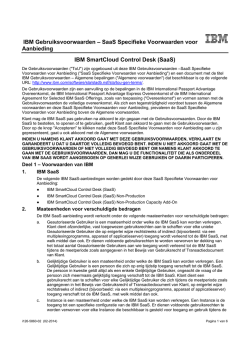 IBM Gebruiksvoorwaarden &ndash; SaaS Specifieke Voorwaarden voor