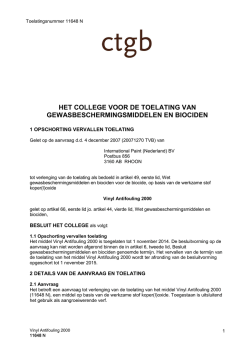 HET COLLEGE VOOR DE TOELATING VAN