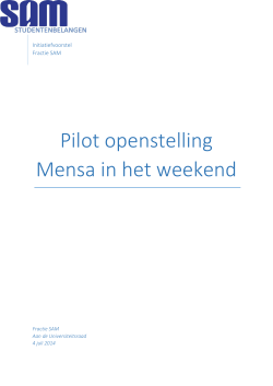 Pilot openstelling Mensa in het weekend