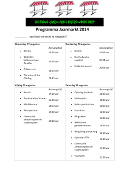 Programma Jaarmarkt 2014 - Jaarmarkt Hazerswoude-Dorp