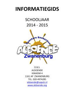 Informatiegids 14-15 - Obs Aldoende, basisschool Zwanenburg