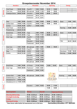 Groepslesrooster November 2014