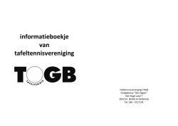 informatieboekje - Tafeltennisvereniging TOGB