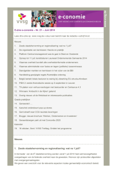 E-zine e-conomie &ndash; Nr. 21 &ndash; Juni 2014 Nieuws 1. Zesde