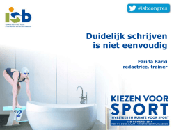 Duidelijk schrijven is niet eenvoudig - ISB