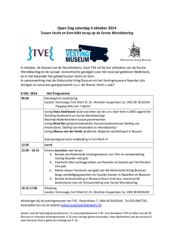 Open Dag zaterdag 4 oktober 2014