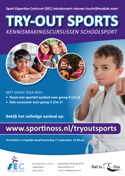 bijlage 5 - Try-Out sports kennismakingscursussen schoolsport