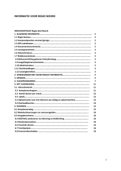 Informatieboekje Regio Noord 2014