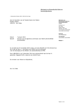 "Aanbiedingsbrief bij afschrift antwoordmail over