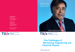 Five Challenges of Mechanical Engineering and Classical Physics