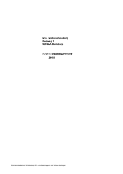 Voorbeeld rapport melkveehouderij 2015