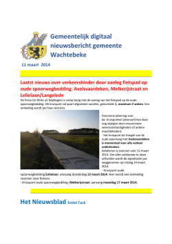 Digitale nieuwsbrief 11 maart 2014 - wachtebeke