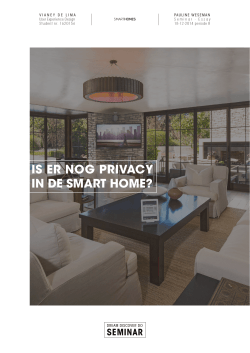 IS ER NOG PRIVACY IN DE SMART HOME?