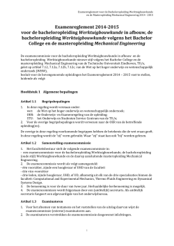 Examenreglement 2014-2015 voor de bacheloropleiding