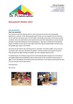 Nieuwsbrief oktober 2014
