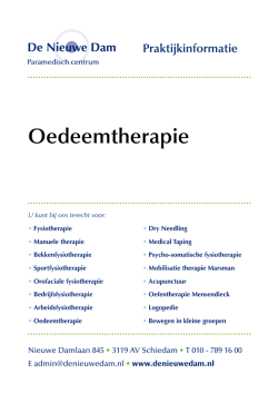 Oedeemtherapie - De Nieuwe Dam