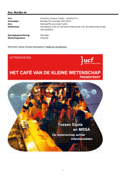 Café van de kleine wetenschap - Tussen Ebola en MRSA, 09-12-2014