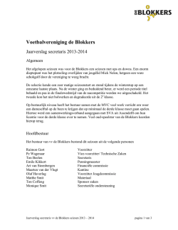 Download het jaarverslag van de secretaris