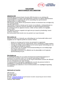 VACATURE BESTUURSLID STK DRENTHE