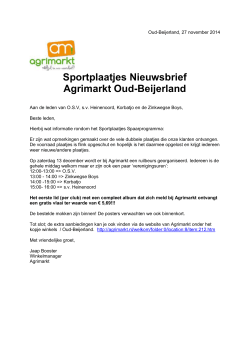 Sportplaatjes Nieuwsbrief Agrimarkt Oud-Beijerland