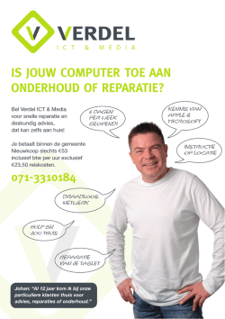 IS JOUW COMPUTER TOE AAN ONDERHOUD OF REPARATIE?