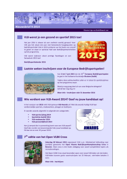 Nieuwsbrief 9-2014 VLB wenst je een gezond en sportief 2015 toe