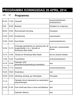 programma 2014 - Oranjevereniging Zeewolde