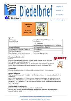 Diedelbrief van maandag 30 juni