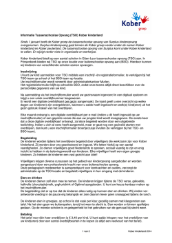 Informatie Tussenschoolse Opvang (TSO) Kober