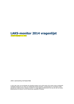 LAKS-monitor 2014 vragenlijst - LAKS