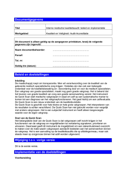 Documentgegevens Beleid en doelstellingen Wijziging t.o.v.