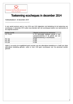 Toekenning ecocheques in december 2014