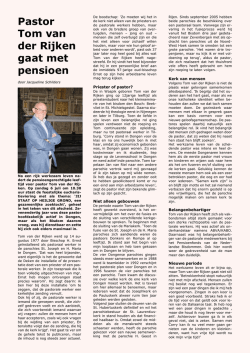 Pastor Tom van der Rijken gaat met pensioen