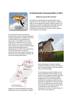 Jaarverslag Huiszwaluwtillen 2014