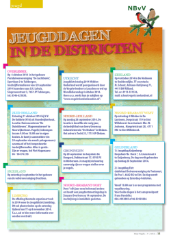 JEUGDDAGEN IN DE DISTRICTEN