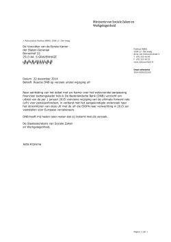 Kamerbrief reactie DNB op verzoek uitstel wijziging ufr