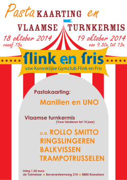 affiche kaarting - Gymclub Flink en Fris Roeselare