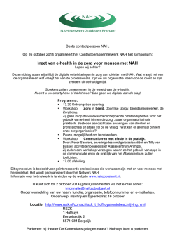 Inzet van e-health in de zorg voor mensen met NAH