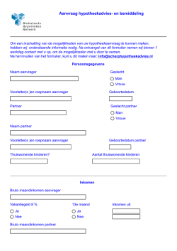 inventarisatieformulier - Scherp hypotheekadvies