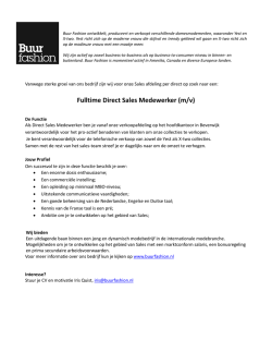 Direct Sales Medewerker (ft)