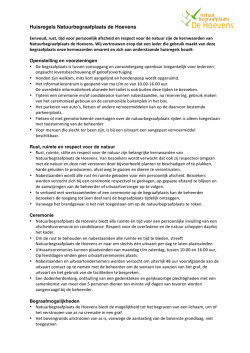 Huisregels Natuurbegraafplaats de Hoevens