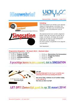 Inleiding Programma Singsation - 30 maart 2014