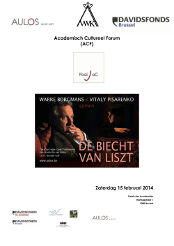 Brochure van het evenement - Koninklijke Vlaamse Academie van