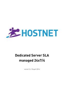 Dedicated Server SLA managed 24x7/4