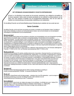 Senior Controller - Openbaar Lichaam Bonaire