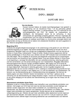 Infobrief Huize Rosa Januari 2014 [pdf]